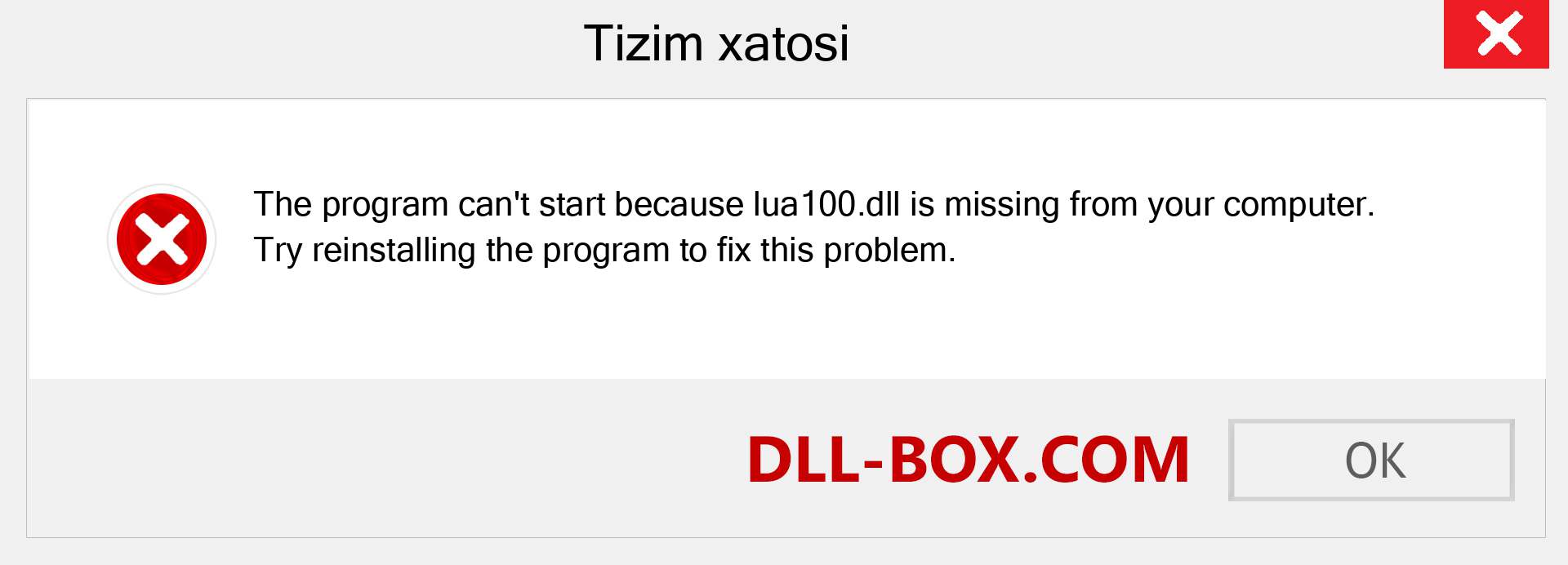 lua100.dll fayli yo'qolganmi?. Windows 7, 8, 10 uchun yuklab olish - Windowsda lua100 dll etishmayotgan xatoni tuzating, rasmlar, rasmlar